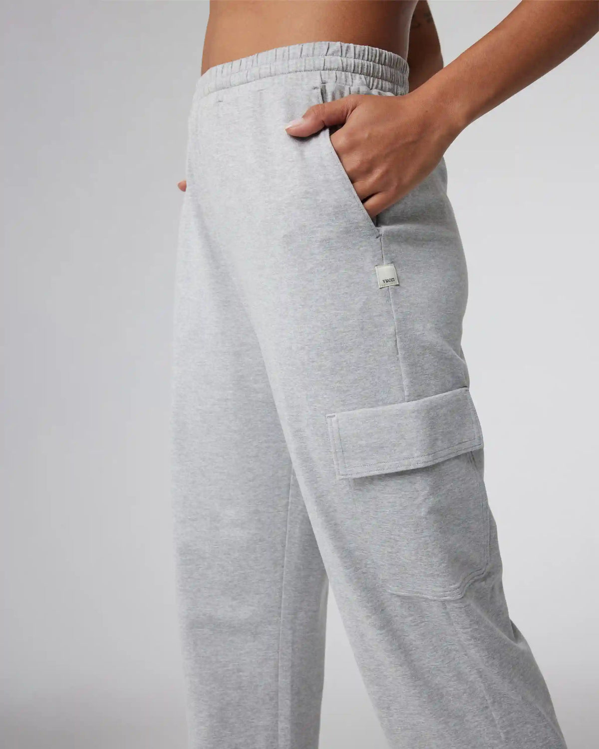 Boyfriend Cargo Sweatpant | Pale Grey Heather